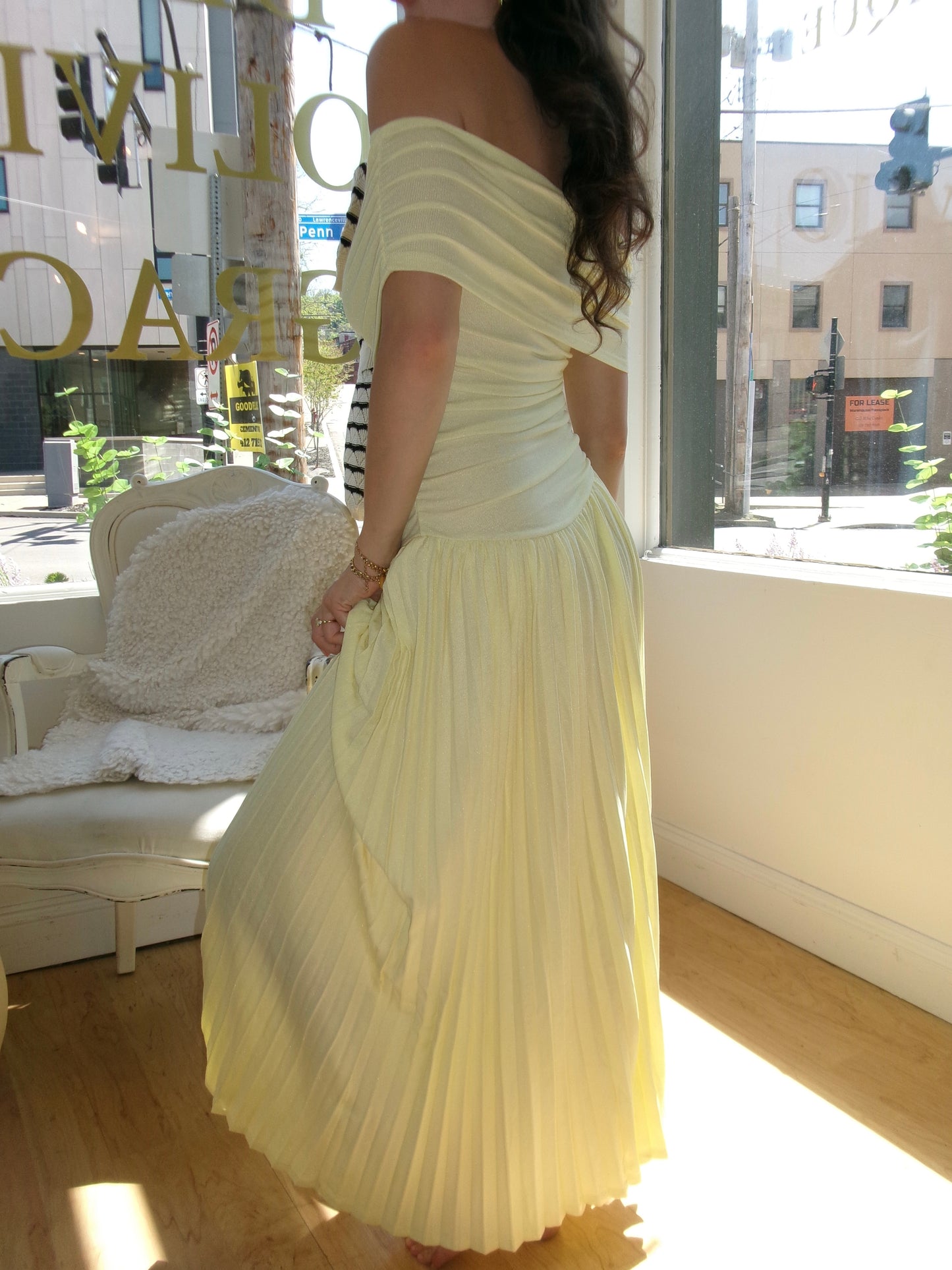 Cece Dress in butter yellow