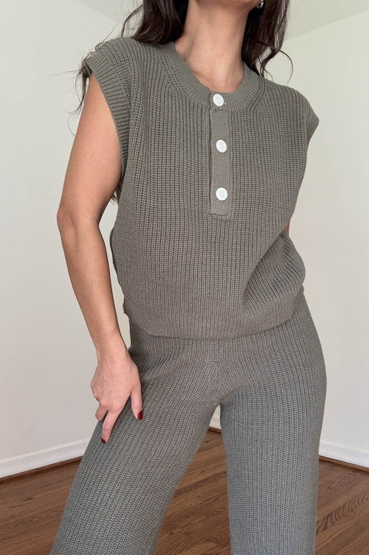 CHARCOAL cozy knit set