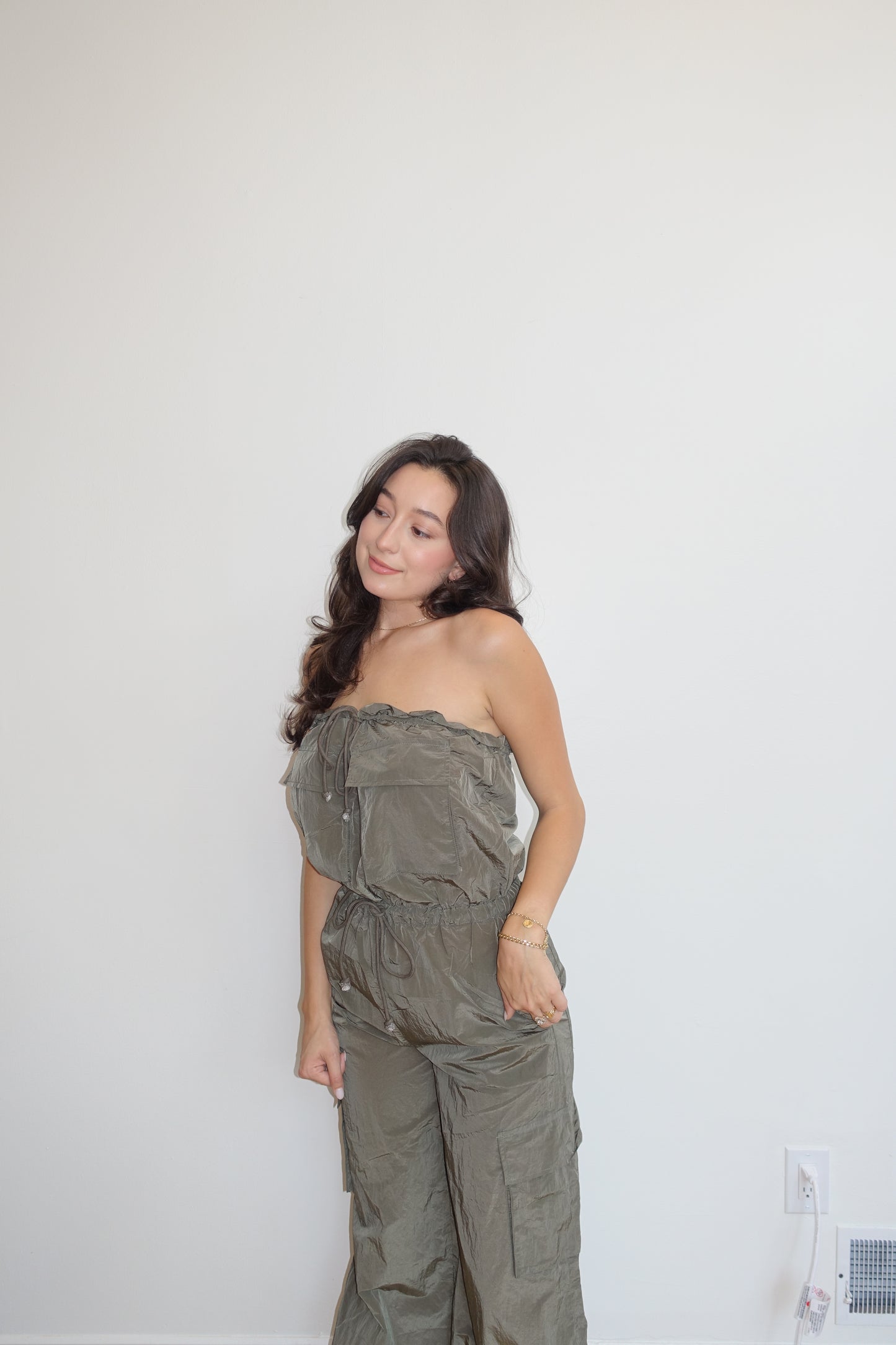 Olive Cargo Jumpsuit