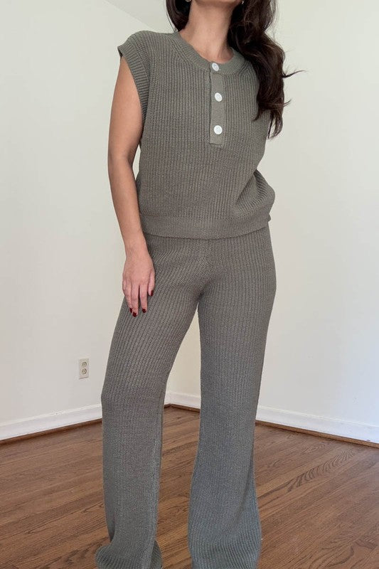 CHARCOAL cozy knit set