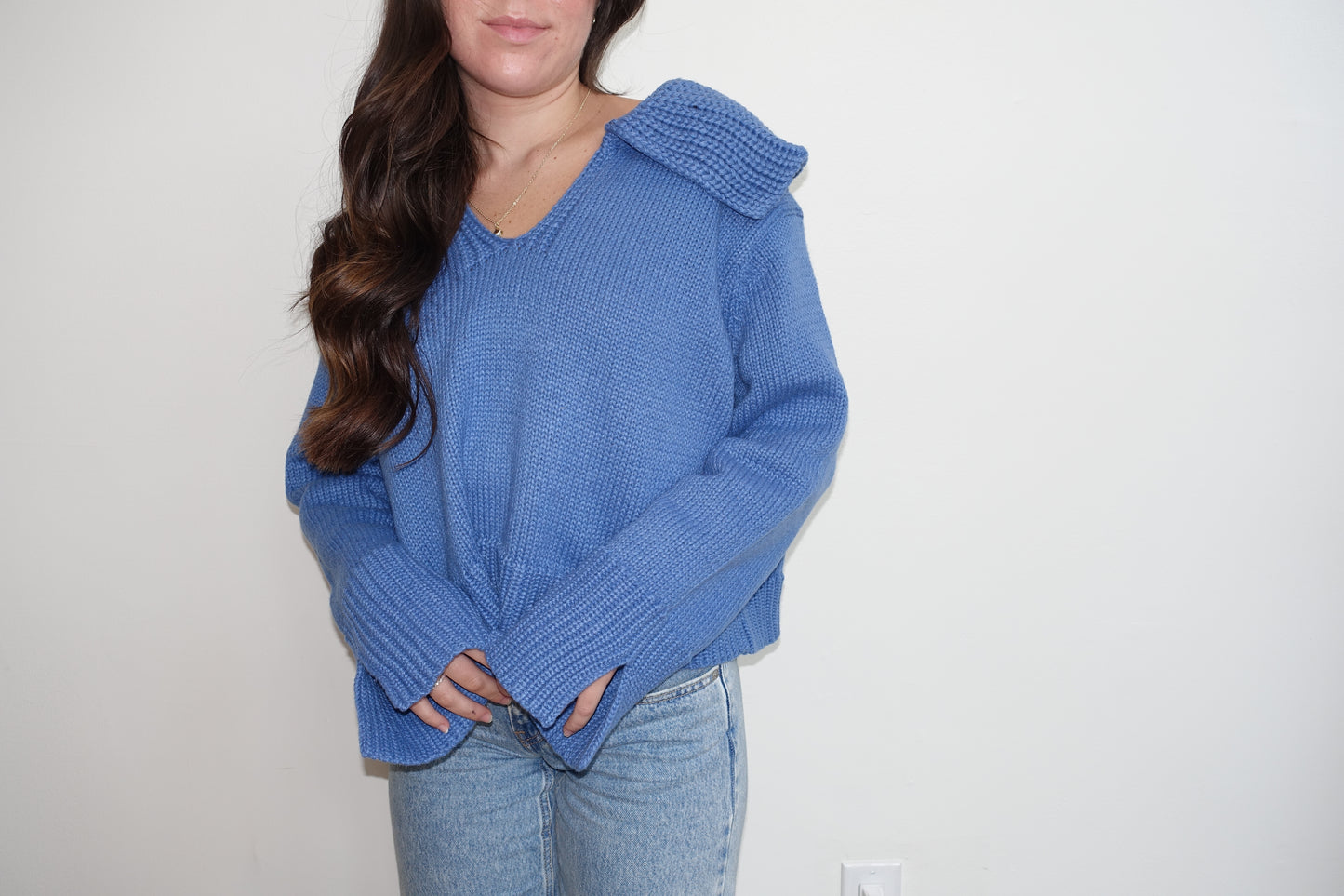 Ocean Over Sized Collared Knit Sweater