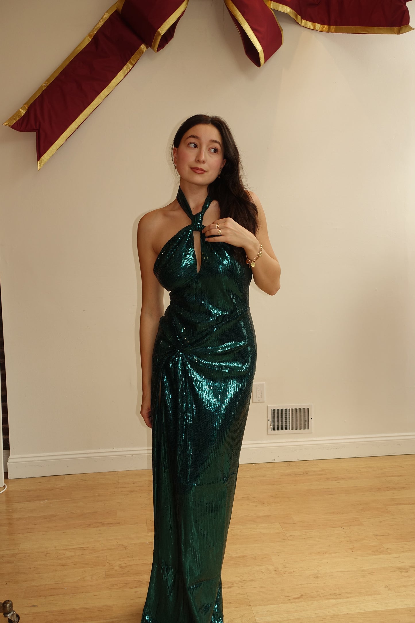 The Narissa Dress in Emerald