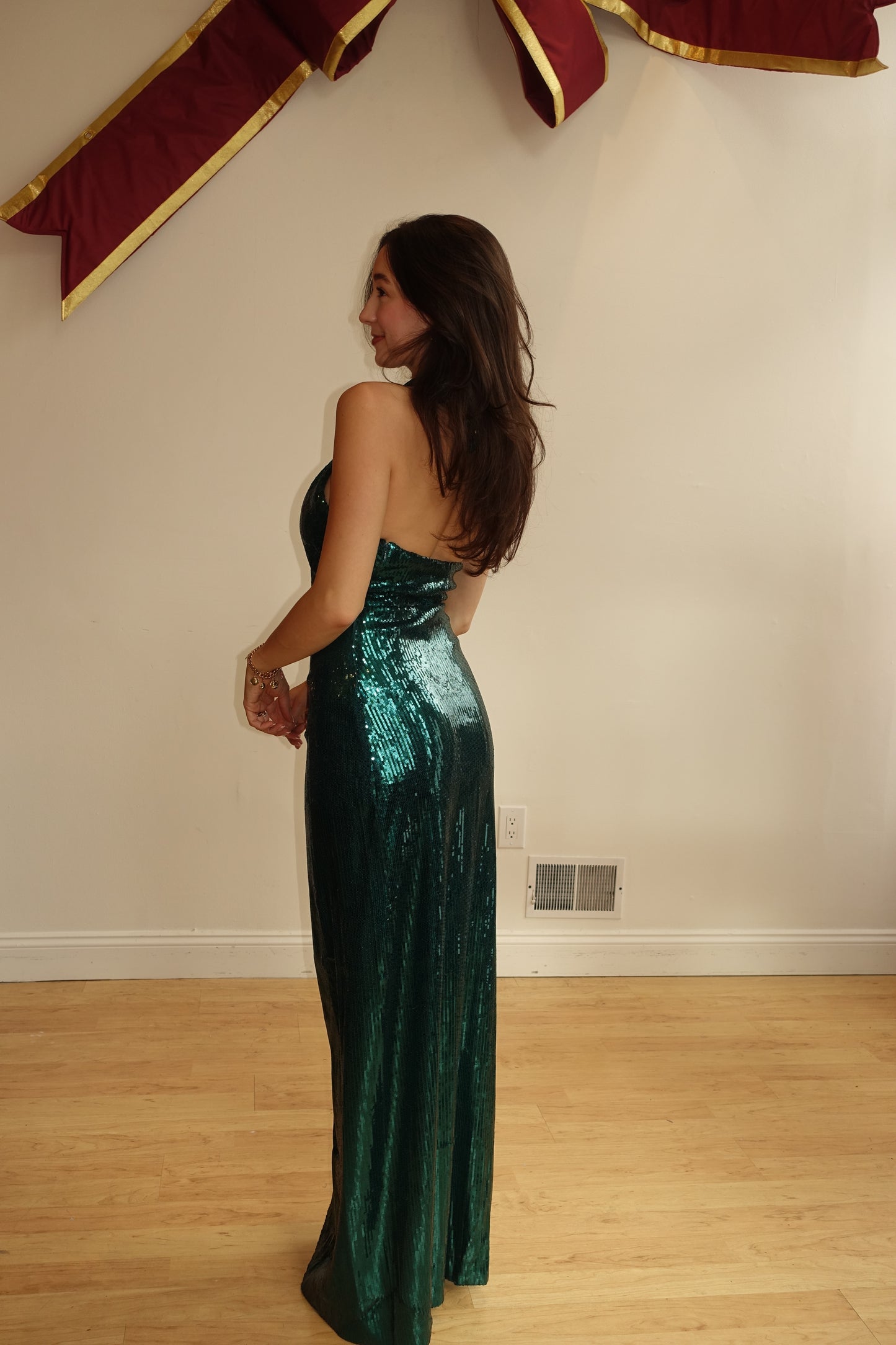 The Narissa Dress in Emerald