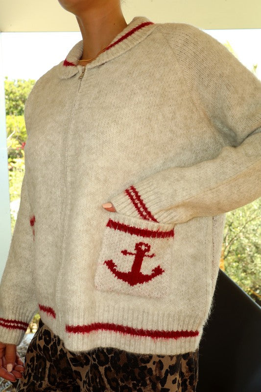 Cozy New England Sweater in Red