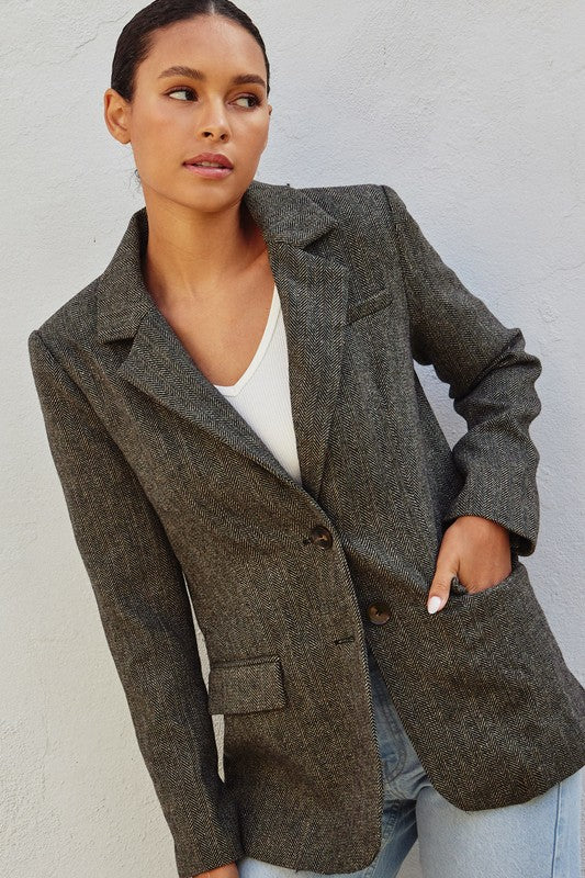 Herringbone Classic Fit Blazer